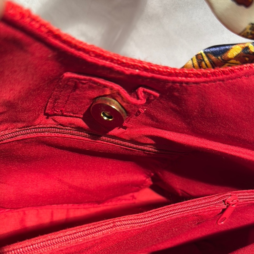 Magid Red Textured Tote with Chain Handles - Picture 8 of 11